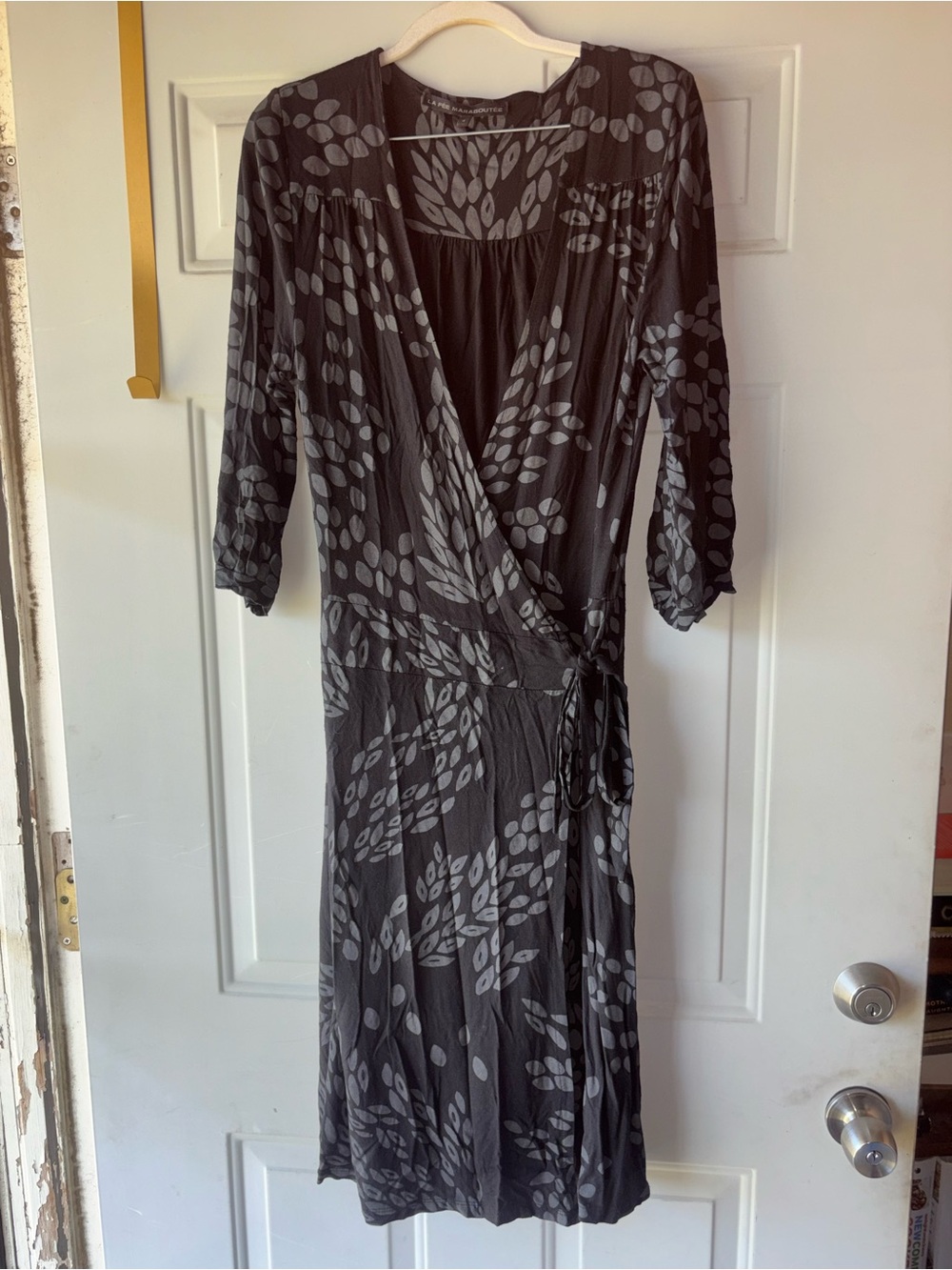 La Fee Maraboutee black/gray wrap dress size 4